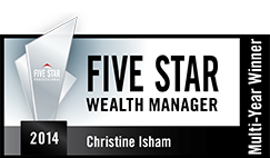 Five Star Wealth Manager 2014 award for Christine Isham